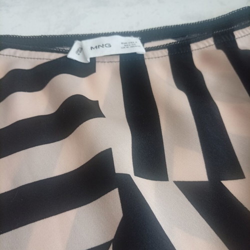 Mango satin skirt, black and beige, size S