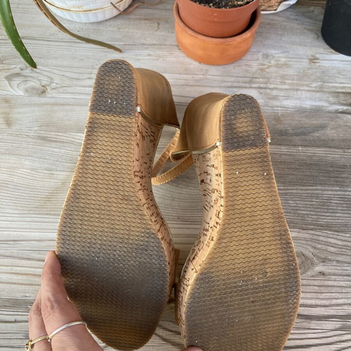 Camille Brown Platform Sandals Size 39 Like New, 10cm Heel