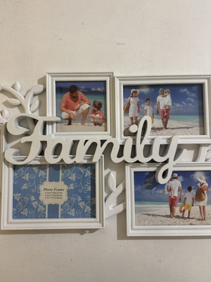 Plastic photo frame Family with 6 openings, like new