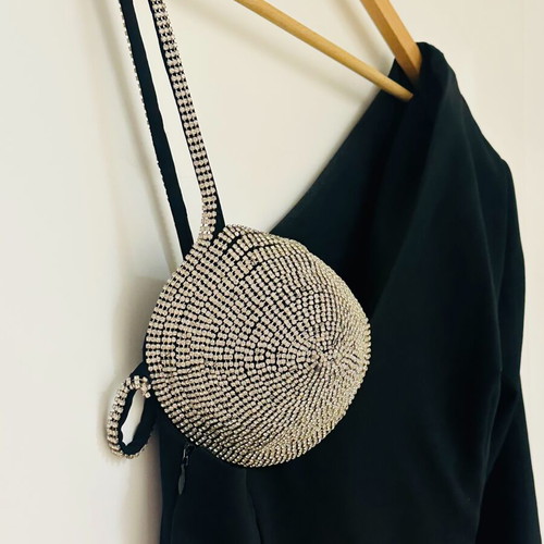Dress with one shoulder and strass bra like new, black, size S
