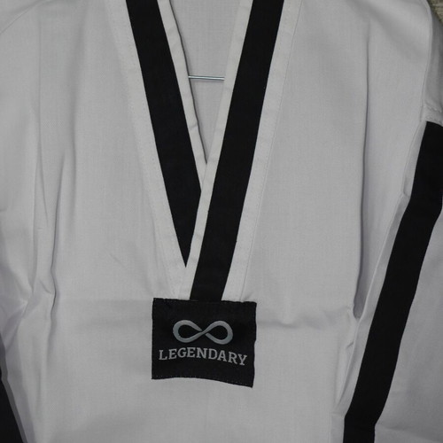 Legendary Taekwondo Dobok Set White with Black Stripe new