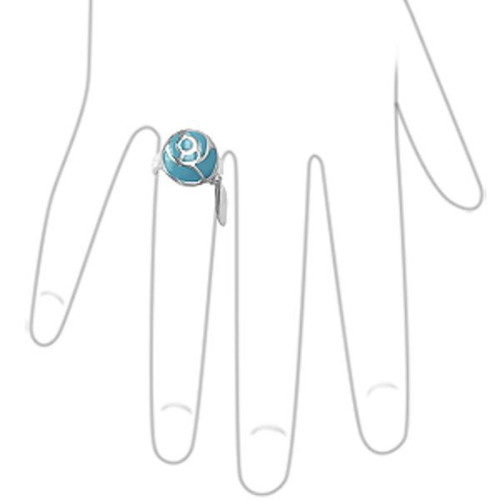 Fashion 925 silver ring with blue enamel new