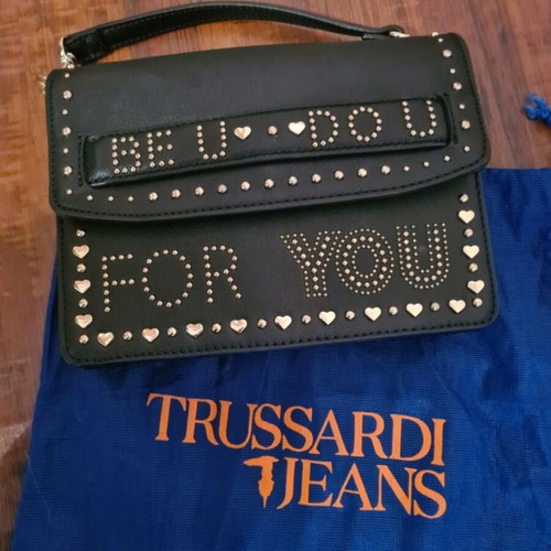 Trussardi Jeans bag like new, black with gold details