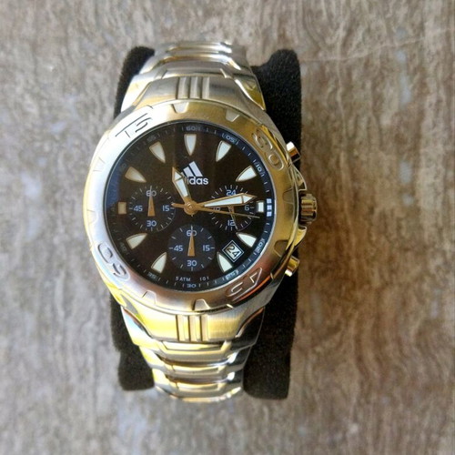 Adidas 10-5063 men's watch new, chronograph, black-silver