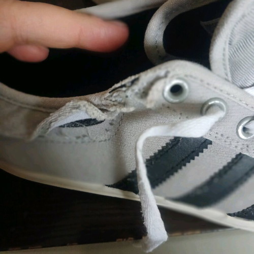 Adidas athletic shoes used, gray, size 42.5
