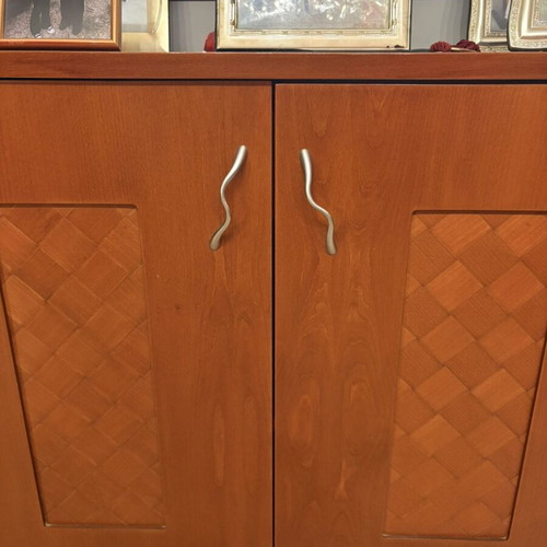Solid cherry dining set with 6 chairs and buffet