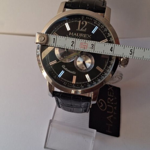 Haurex Italy automatic watch like new, Miyota mechanism, black and silver
