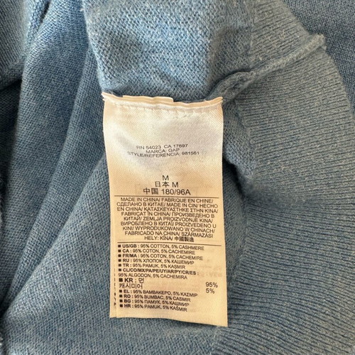 Men's GAP shirt used, blue, size medium, cotton cashmere