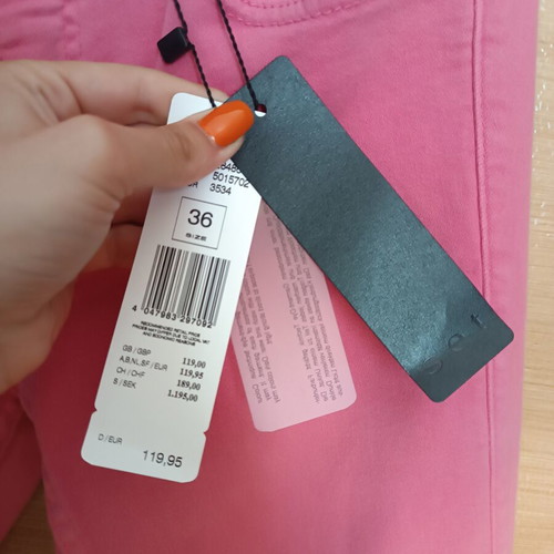 Pink elastic jeans new, size S