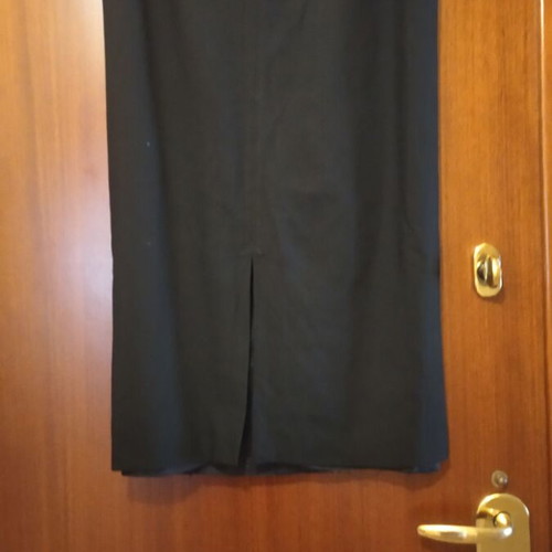 Wool skirt 100% acetate midi with front slit and lining like new, black, size S