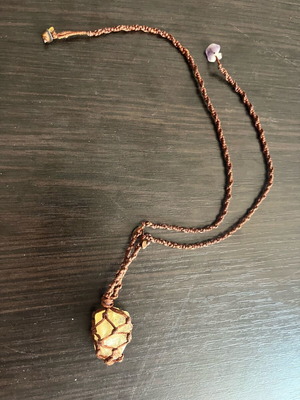 Necklace with earth stone handmade like new brown