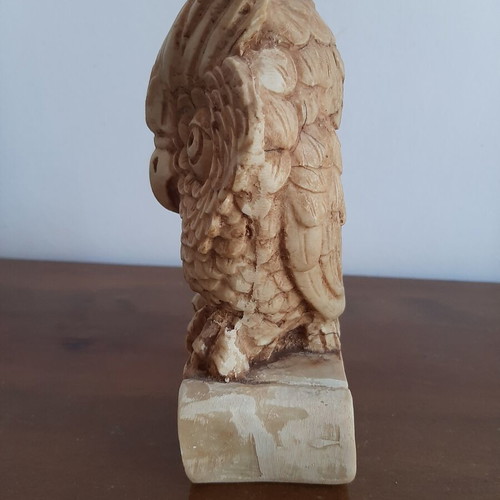 Marble Owl used decorative figurine 17 cm height