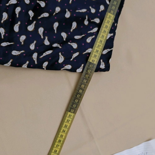 High-waisted pants with bird pattern like new, dark blue