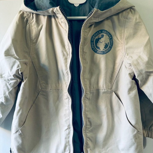 Zara Kids Reversible Beige-Blue Parka like new, size 104 cm