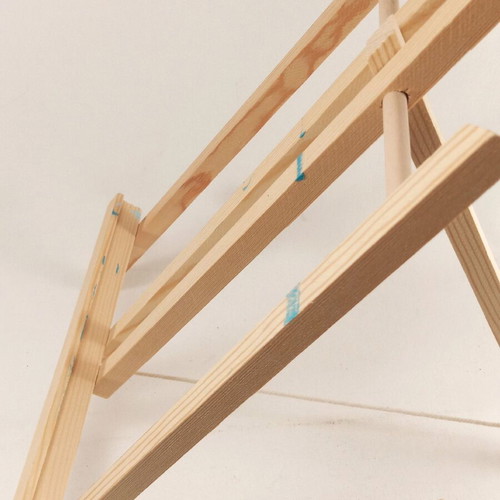 Set of two wooden presentation easels used