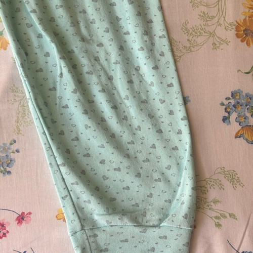 Winter pajamas used, gray and turquoise, size S