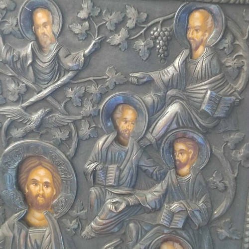 Silver Vine Icon 950° large painting, 43x34 cm