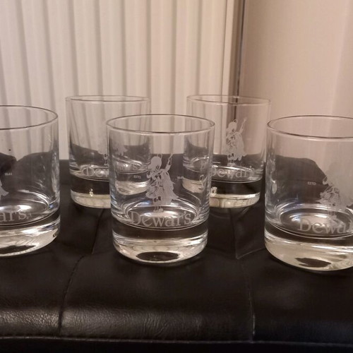 Dewar's vintage collectible whiskey glasses, pack of 5, new