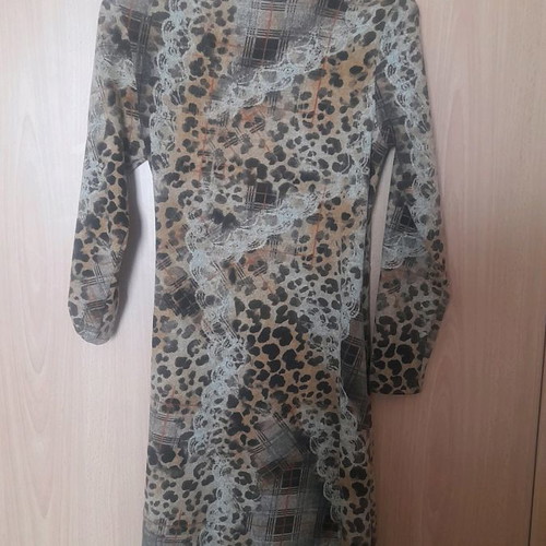 Anonima animal print draped dress used brown size M