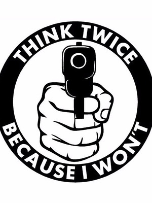 Think Twice Because I Won't Security Sticker new