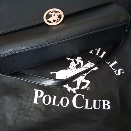 Polo Club Beverly Hills shoulder bag black like new with gold details
