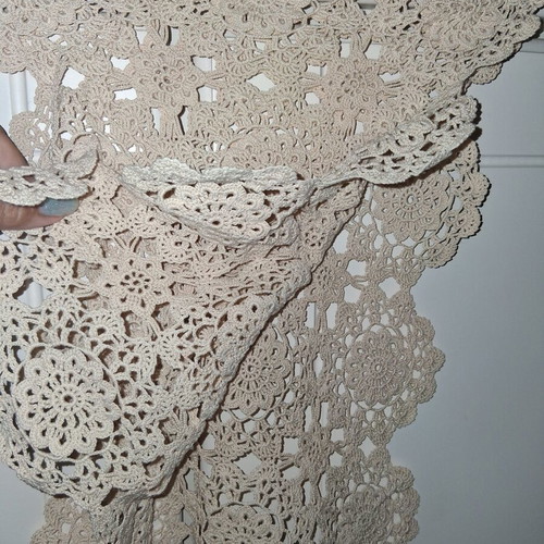 Crocheted doilies handmade, rectangular 40x25 cm, set of 3