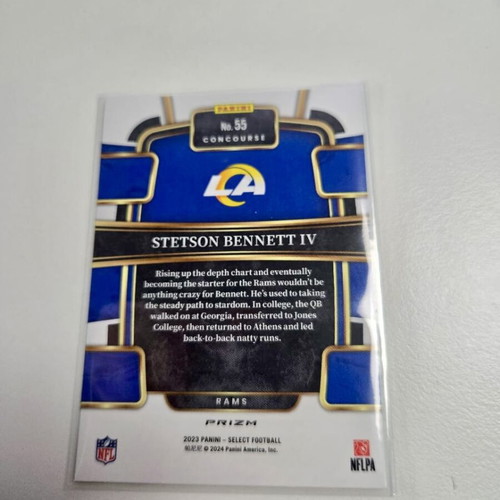 2023 Panini Select Stetson Bennett IV Concourse Silver Prizm Rookie Card Rams #55 new