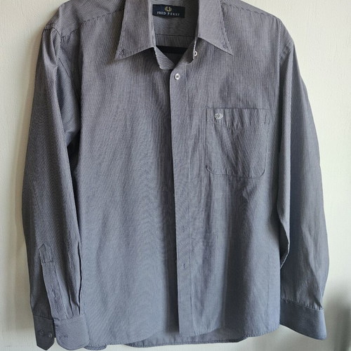 Fred Perry striped shirt, blue and white, size M