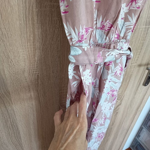 Esmara Linen Jumpsuit Size M Like New Beige Pink