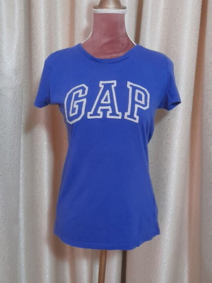 GAP γυναικείο βαμβακερό T-shirt με λογότυπο από χάντρες σε μπλε, XS