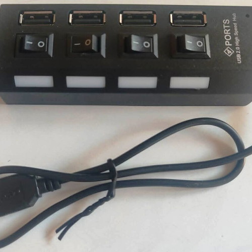 USB 2.0 Hub 4 Ports with Switches and LED Lights