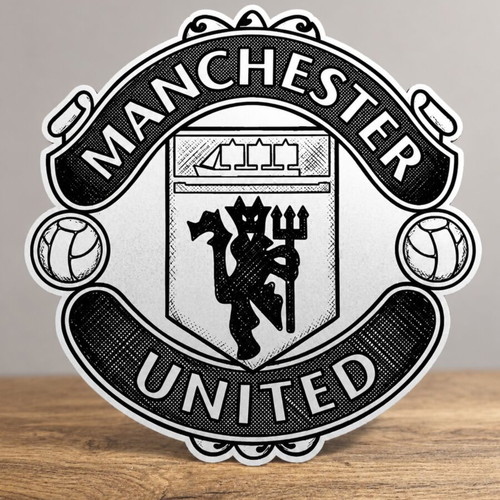 Engraved football items new, chipboard, 30x30 cm