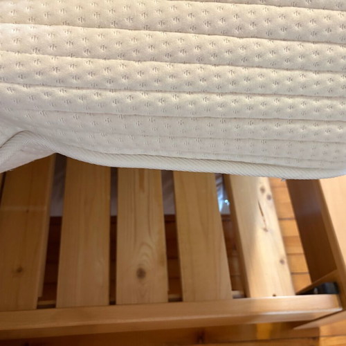 Solid beech double bed with latex mattress, Candia