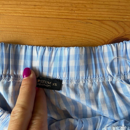 Concept women's summer checked blouse sky blue like new, size XS