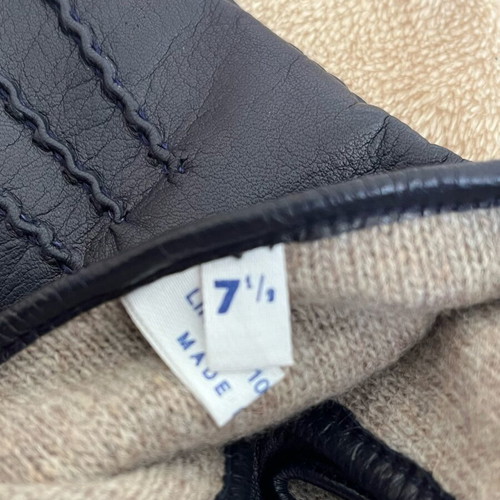 Max Mara gloves new, blue, leather with wool lining