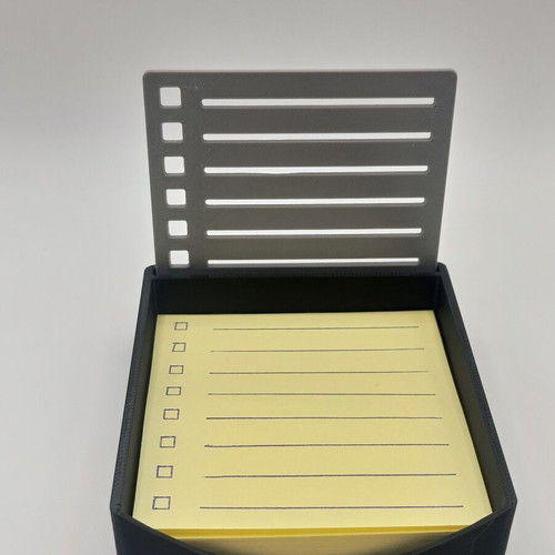 Post-it holder with stencil made to order