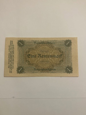 German Weimar 1 Rentenmark 1923 banknote like new