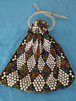 Vintage Handmade Candy Dot Bag crossbody like new, multicolor