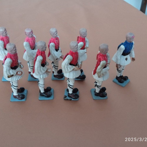 Miniature soldier figures used, pack of 9, Evzones