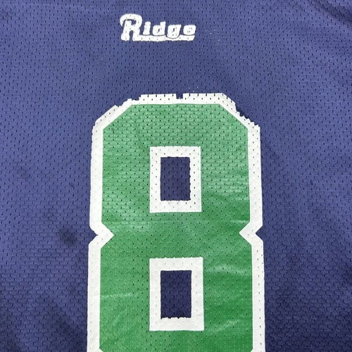 Vintage 90s Game Worn Canadian Football Jersey #8 Ridge Navy Green M used