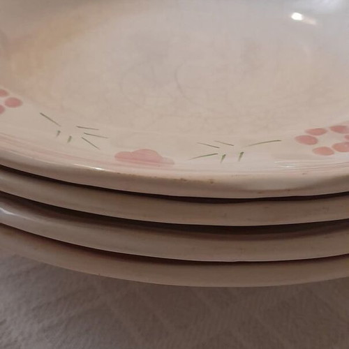 Longchamp vintage deep plates set of 4, floral design