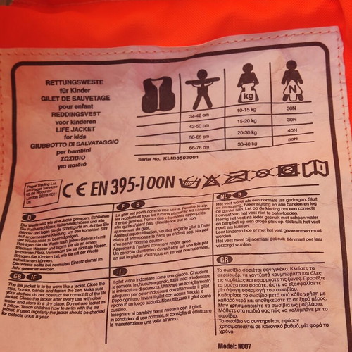 Lifejacket Solas for Kids 34-42cm, 10-15kg, like new