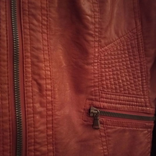 Leather jacket used, dark burgundy, size M-L