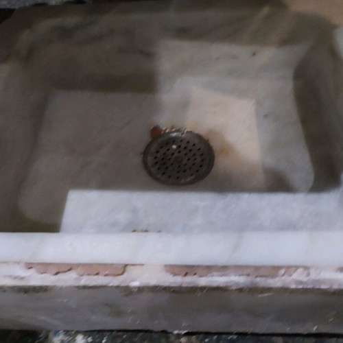 Marble sink refurbished with apron