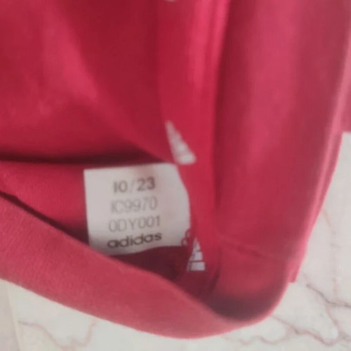 Adidas T-shirt 9-10Y 140cm, red, 100% cotton