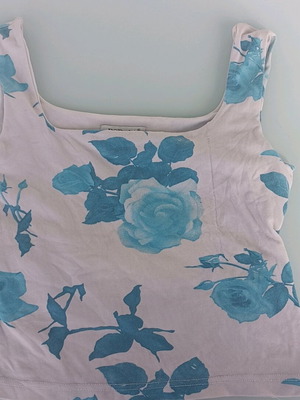 Top used with defect, white and blue, one size