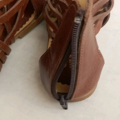 GES leather sandals used, ancient Greek style, brown, size 35