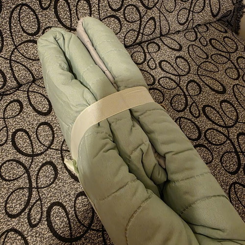Milestone double-sided single quilt 160x220 cm, light green and grey