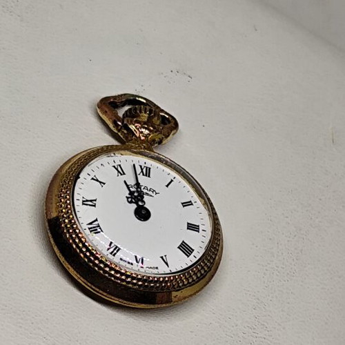 Rotary Vintage Pocket Watch New Old Stock Gold Rose Design