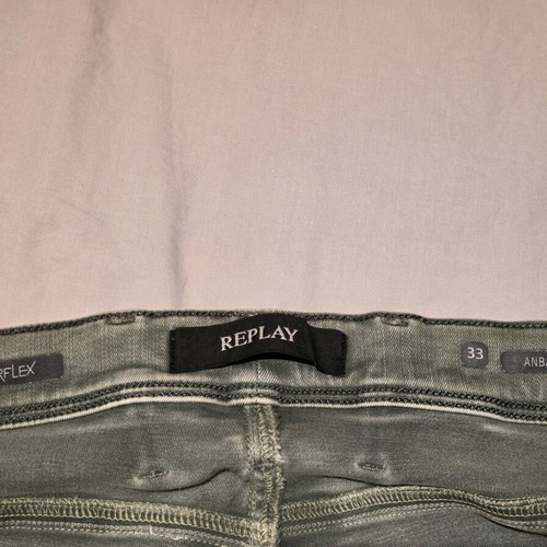 Replay Anbass Hyperflex τζιν ανοιχτό γκρι/πράσινο μέγεθος 33/32 σαν καινούργιο
